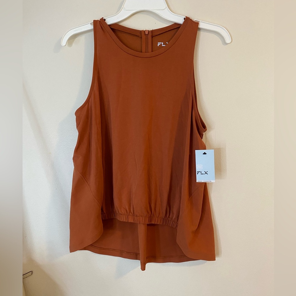 FLX Urban/Commuter Women's Rust Sleeveless High Low Top size medium